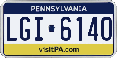 PA license plate LGI6140