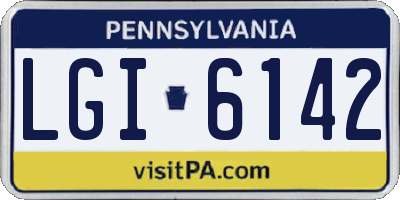 PA license plate LGI6142