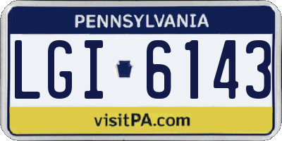 PA license plate LGI6143