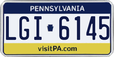 PA license plate LGI6145