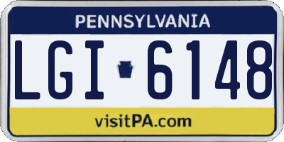 PA license plate LGI6148