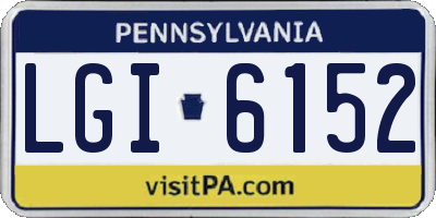 PA license plate LGI6152