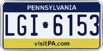 PA license plate LGI6153