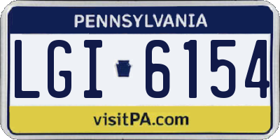 PA license plate LGI6154