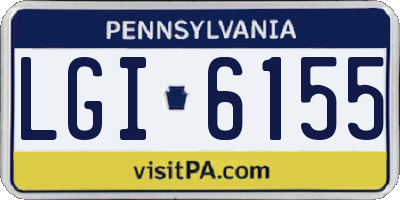 PA license plate LGI6155