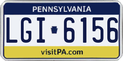 PA license plate LGI6156