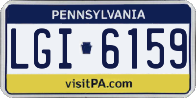 PA license plate LGI6159