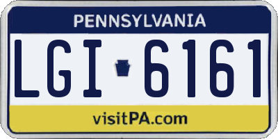PA license plate LGI6161