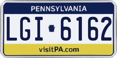 PA license plate LGI6162