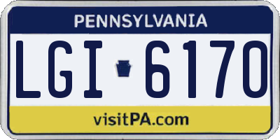 PA license plate LGI6170