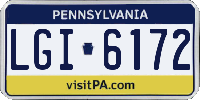 PA license plate LGI6172