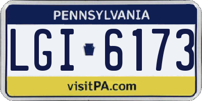 PA license plate LGI6173