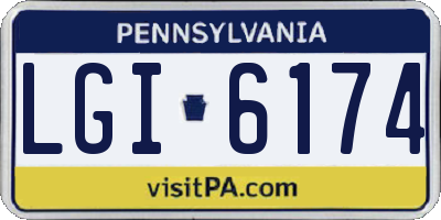 PA license plate LGI6174