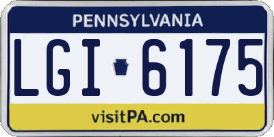PA license plate LGI6175