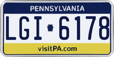 PA license plate LGI6178