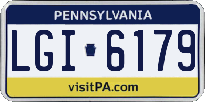 PA license plate LGI6179