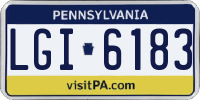 PA license plate LGI6183
