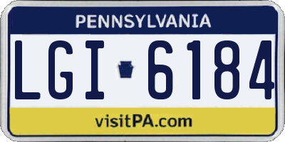 PA license plate LGI6184