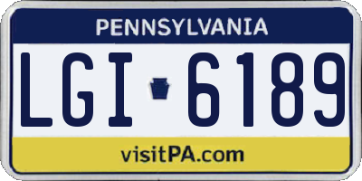 PA license plate LGI6189