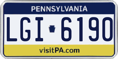 PA license plate LGI6190