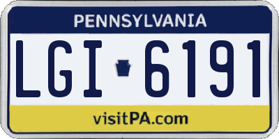 PA license plate LGI6191