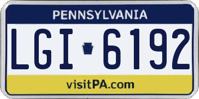 PA license plate LGI6192