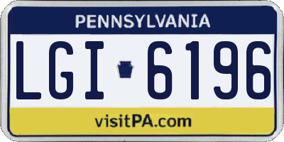 PA license plate LGI6196