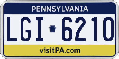 PA license plate LGI6210