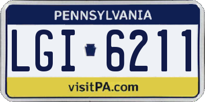 PA license plate LGI6211