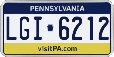 PA license plate LGI6212