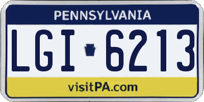 PA license plate LGI6213