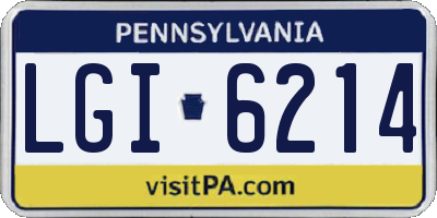 PA license plate LGI6214