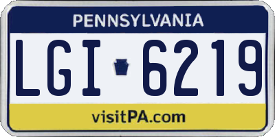 PA license plate LGI6219