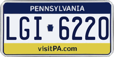 PA license plate LGI6220