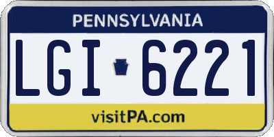 PA license plate LGI6221
