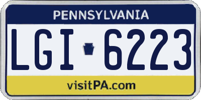 PA license plate LGI6223