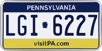 PA license plate LGI6227