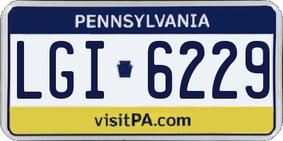 PA license plate LGI6229