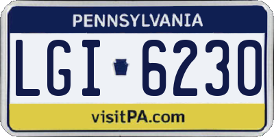 PA license plate LGI6230