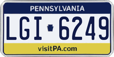 PA license plate LGI6249