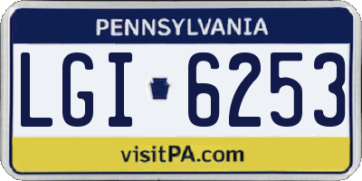 PA license plate LGI6253