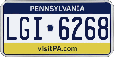 PA license plate LGI6268