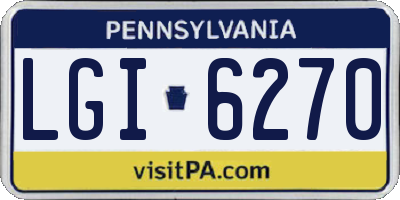 PA license plate LGI6270