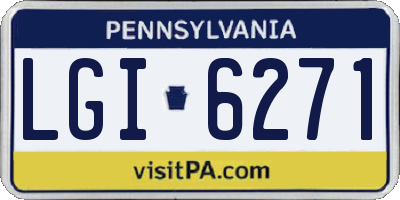 PA license plate LGI6271