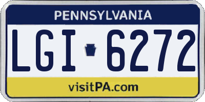 PA license plate LGI6272