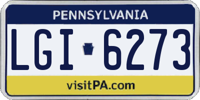 PA license plate LGI6273