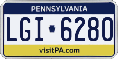 PA license plate LGI6280