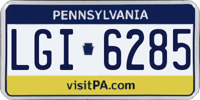 PA license plate LGI6285
