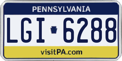 PA license plate LGI6288