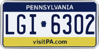 PA license plate LGI6302